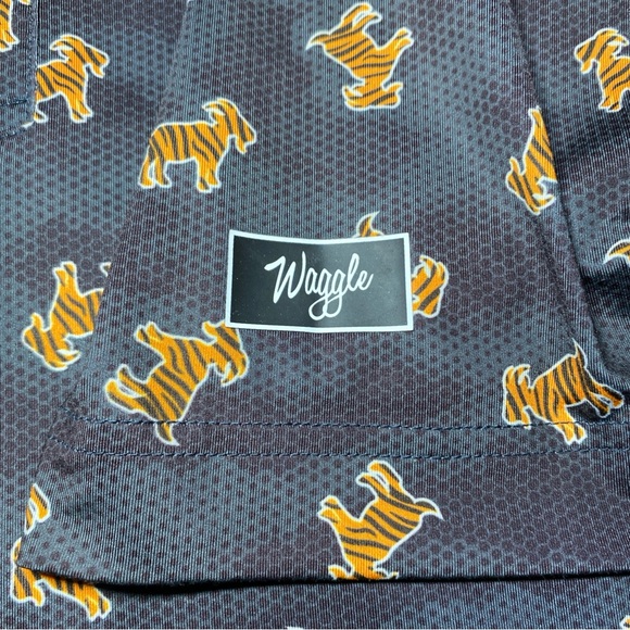 Waggle Polo Shirt Mens Large L Tiger Stripe Goat Golf Performance Breathable - Picture 4 of 6
